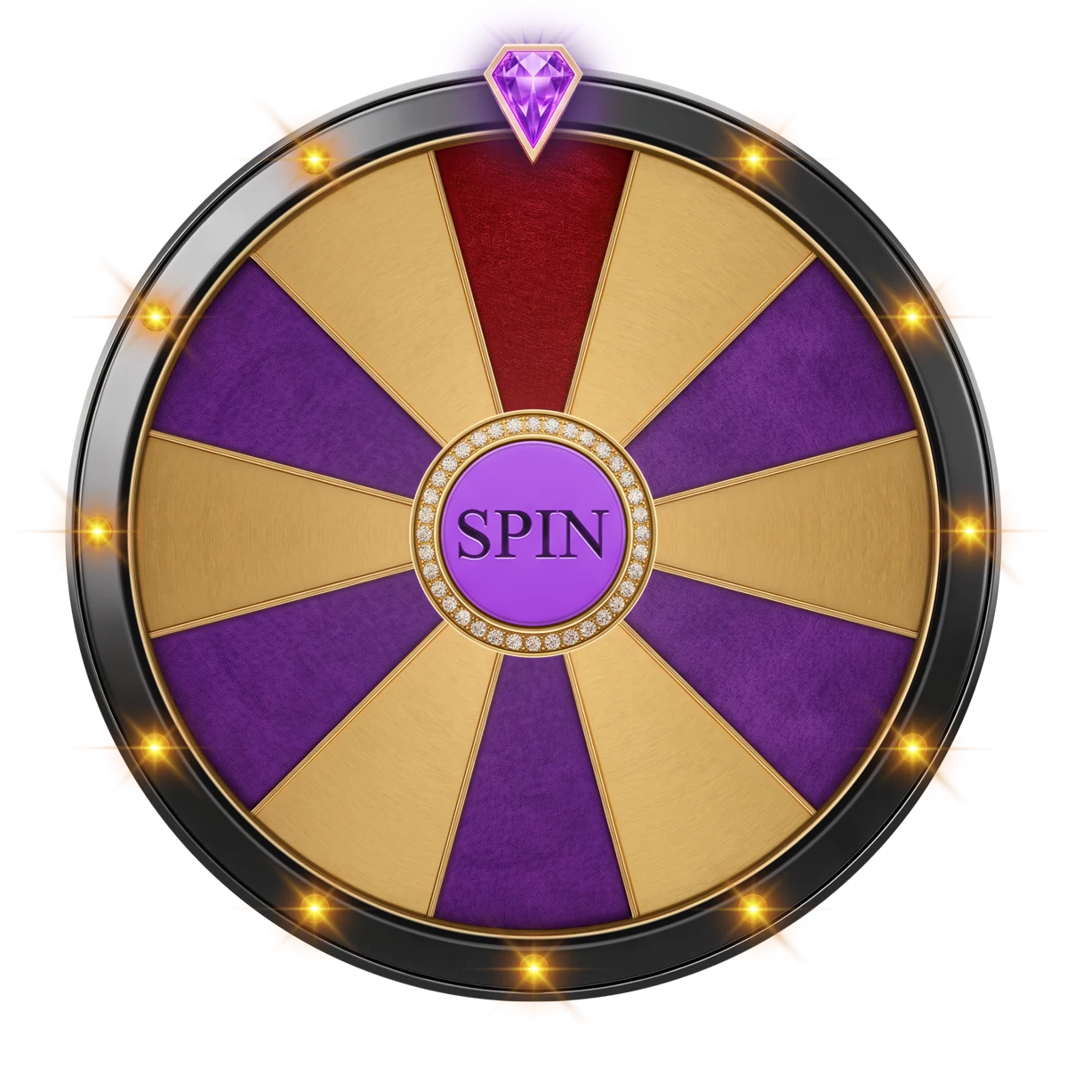 A gold-and-purple prize wheel graphic echoing the jackpot theme of this slot selection.