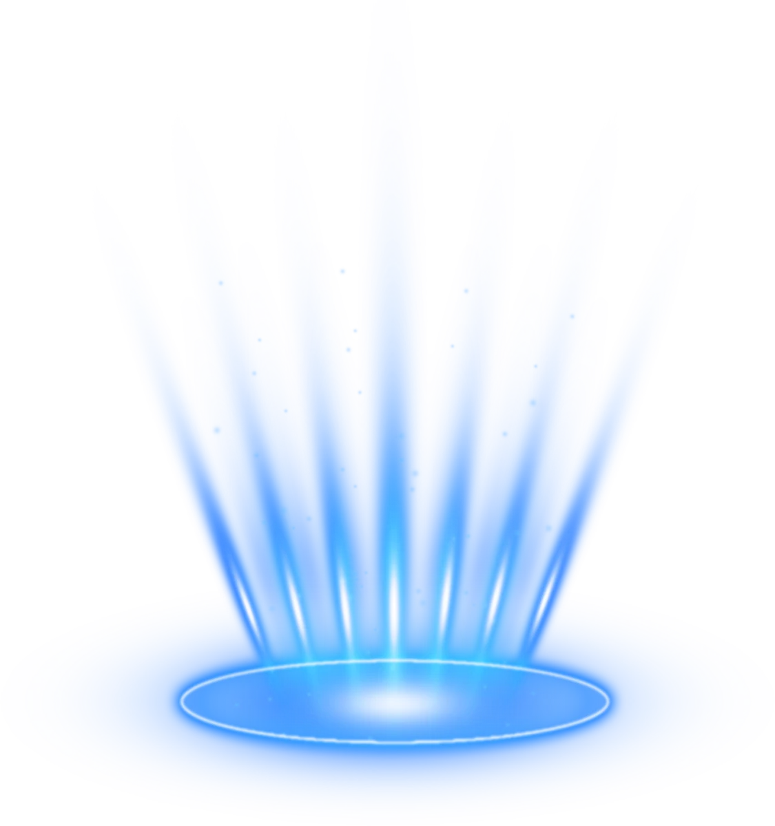 Soft blue light rays, a calm visual cue for pacing a session