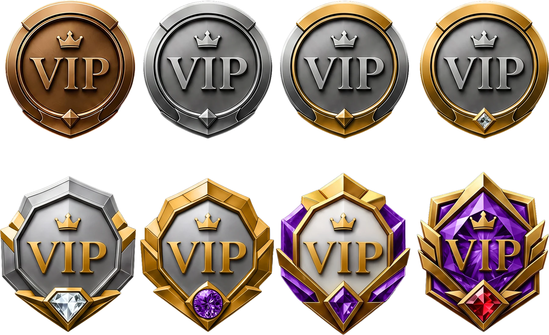 Set of tiered badge icons illustrating the criteria checked in this review