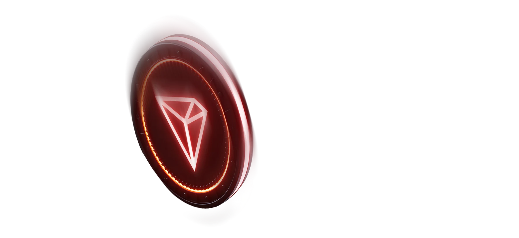 Glowing red Tron coin representing the TRX withdrawal option